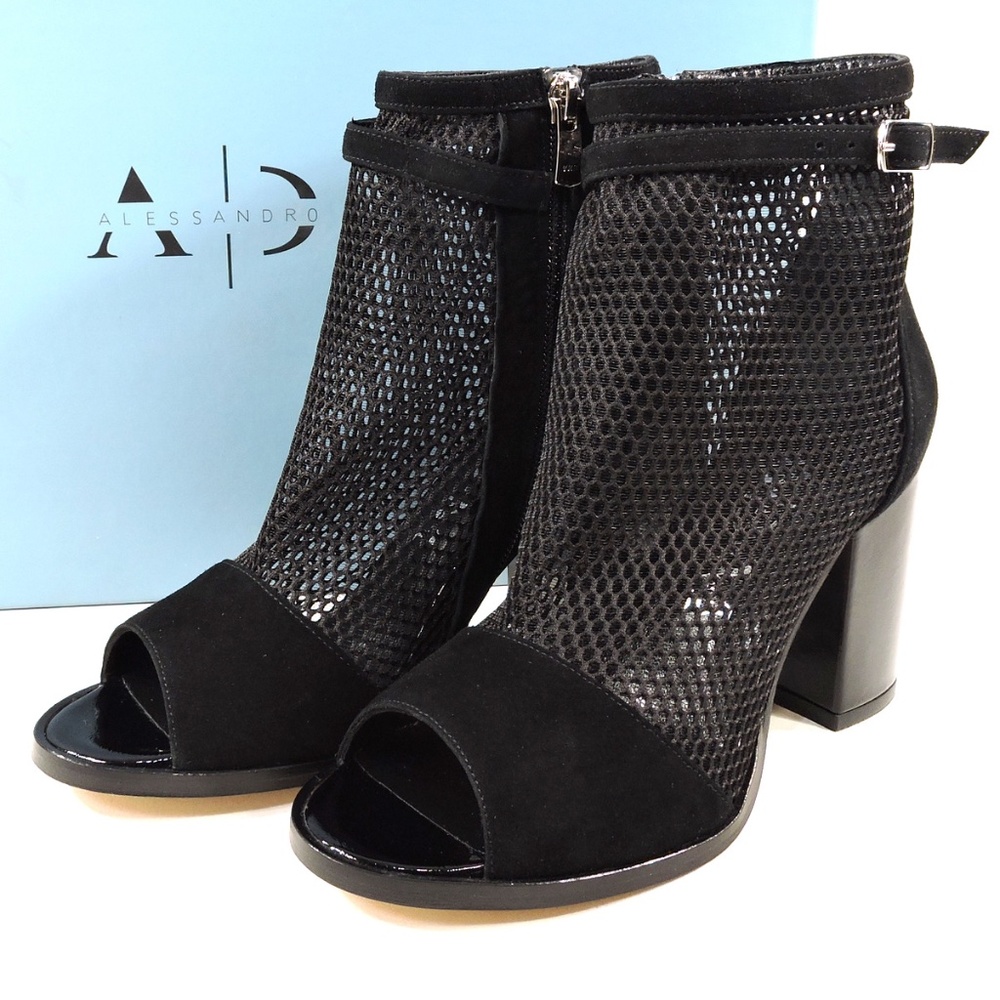 ALESSANDRO DI MARIA 🇮🇹 WOMENS BLACK SUEDE SUMMER BOOTIE